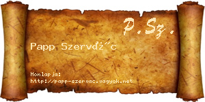 Papp Szervác névjegykártya