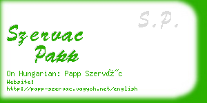 szervac papp business card